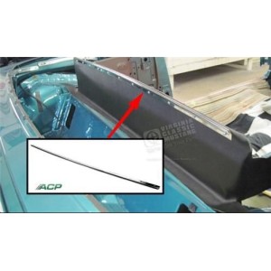 FORD MUSTANG 1964-1968 DECAPOTABLE CABRIOLET BARRE MOULURE CHROME ENTRE BANQUETTE ARRIERE ET VINYL DE RETENUE DE CAPOTE Converti