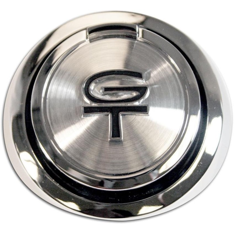 FORD MUSTANG 1967 BOUCHON DE RESERVOIR DE TRAPPE A ESSENCE DELUXE OUVERTURE POP EMBLEME GT pop-open gas cap with black gt emblem