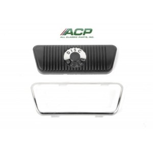 FORD MUSTANG 1968-1973 PAD CAOUTCHOUC PEDALE + ENTOURAGE INOX FREIN BOITE AUTOMATIQUE AVEC FREINS A DISQUES disc brake pedal pad