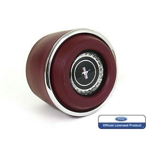 FORD MUSTANG 1967 BLOC CENTRALE BOULE DE VOLANT ROUGE FONCE horn pad dark red SCOTT DRAKE C7ZZ-3623-RD