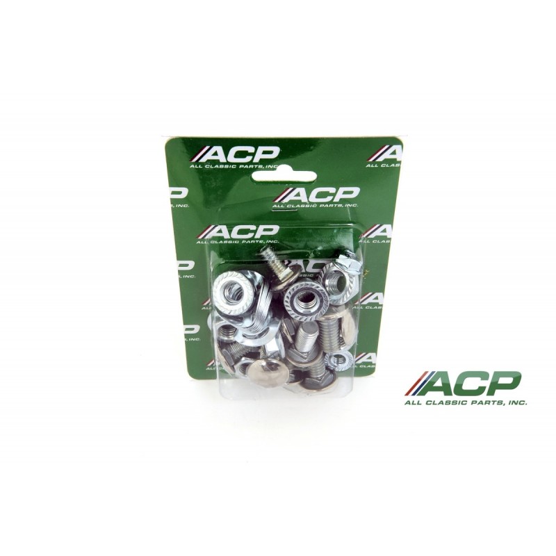 FORD MUSTANG 1969-1970 KIT 28 PIECES VIS DE FIXATION PARE CHOC DELUXE bumper bolt kit (28 pcs) ACP FM-BB011A C9ZZ-17758-K