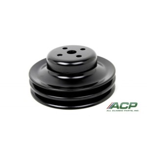 FORD MUSTANG 1965-1970 V8 289 302 390 428 POULIE DE POMPE A EAU NOIR DOUBLE GORGE water pump pulley w/ ac