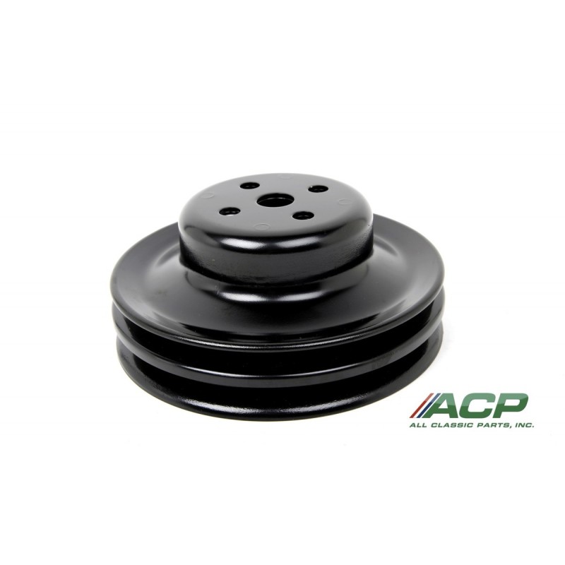 FORD MUSTANG 1965-1970 V8 289 302 390 428 POULIE DE POMPE A EAU NOIR DOUBLE GORGE water pump pulley w/ ac