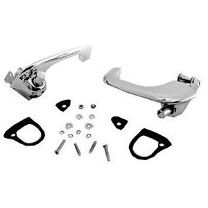 FORD MUSTANG 1967-1968 LOT POIGNEES DE PORTES CHROME EXTERIEUR door handle set polished chrome SCOTT DRAKE C7ZZ-6522404-5A