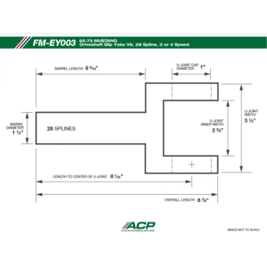 FORD MUSTANG 1965-1966 YOKE DE SORTIE DE BOITE C4 AUTO OU MANUEL 3 ET 4 RAPPORTS 28 CANNELURES (CHOIX SI CROISILLON AVEC CLIPS I