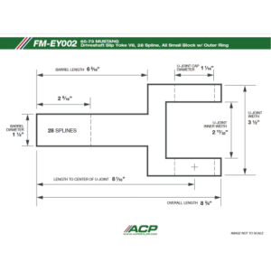 FORD MUSTANG 1965-1973 YOKE DE SORTIE DE BOITE V8 C4 AUTO OU MANUEL 3 ET 4 RAPPORTS 28 CANNELURES AVEC GORGE POUR CLIPS DE RETEN