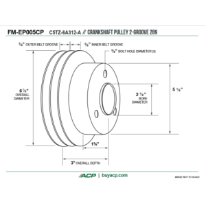 FORD MUSTANG 1965-1967 V8 289 POULIE DE VILBREQUIN DOUBLE GORGE crankshaft pulley 289