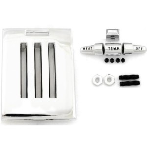 FORD MUSTANG 1964-1966 FACADE DE COMMANDE DE CHAUFFAGE CHROME AVEC BOUTONS heater dash plate