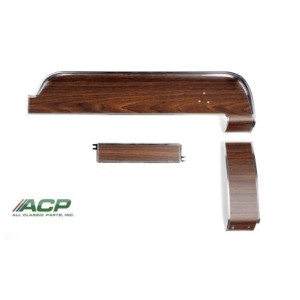 FORD MUSTANG 1968 SET DE TABLEAU DE TABLEAU DE BORD HAUT BAS CENTRE GRAIND DE BOIS dash trim set (upper/center/lower) deluxe woo