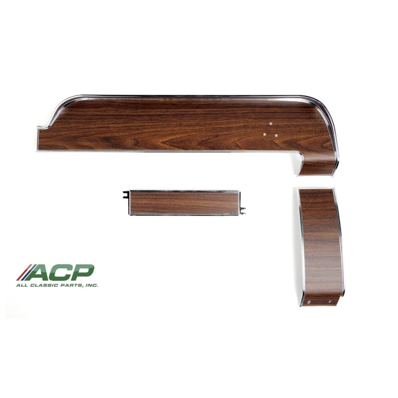 FORD MUSTANG 1968 SET DE TABLEAU DE TABLEAU DE BORD HAUT BAS CENTRE GRAIND DE BOIS dash trim set (upper/center/lower) deluxe woo