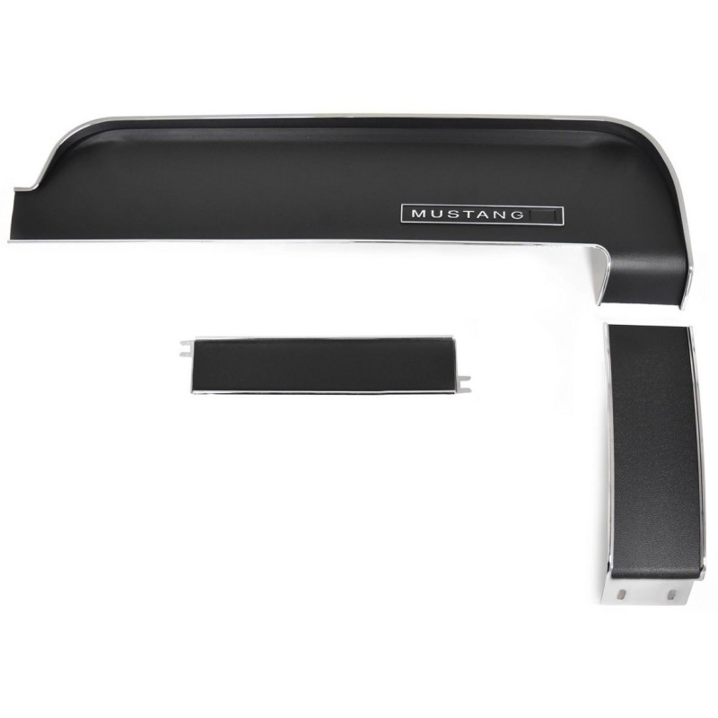 FORD MUSTANG 1967-1968 SET DE PANNEAUX DE TABLEAU DE BORD HAUT BAS CENTRE NOIR dash trim set (upper/center/lower) black ACP FM-B