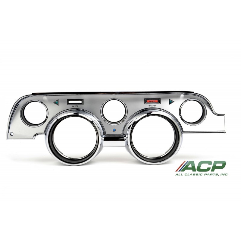 FORD MUSTANG 1967 FACADE DE COMPTEUR DELUXE ALUMINIUM BROSSE instrument bezel deluxe brushed aluminum finish ACP FM-BI003A C7ZZ