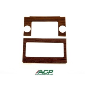FORD MUSTANG 1969-1970 PLAQUAGE CACHE RADIO ET CHAUFFAGE STYLE BOIS radio and heater bezel inserts ACP FM-BR004A C9ZZ-6504774-F