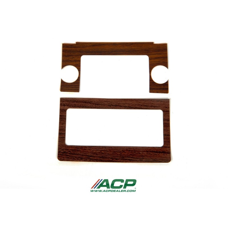 FORD MUSTANG 1969-1970 PLAQUAGE CACHE RADIO ET CHAUFFAGE STYLE BOIS radio and heater bezel inserts ACP FM-BR004A C9ZZ-6504774-F