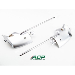 FORD MUSTANG 1969-1970 CABRIOLET PAIRE DE SUPPORTS DE PARE SOLEIL sunvisor bracket assembly with rod convertible pair ACP FM-BS0