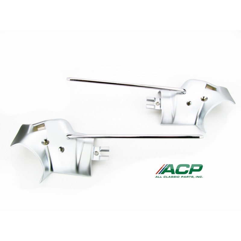 FORD MUSTANG 1971-1973 CABRIOLET PAIRE DE SUPPORTS POUR PARE SOLEIL sunvisor bracket assembly with rod convertible pair ACP FM-B