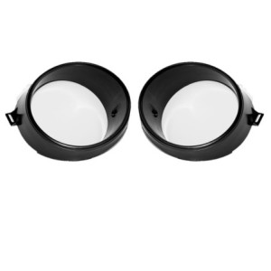 FORD MUSTANG 1969 PAIRE DE SUPPORTS DE FEUX INTERIEURS SUR CALANDRE headlamp inner plastic pair ACP FM-BH011B C9ZZ-13064-B/C