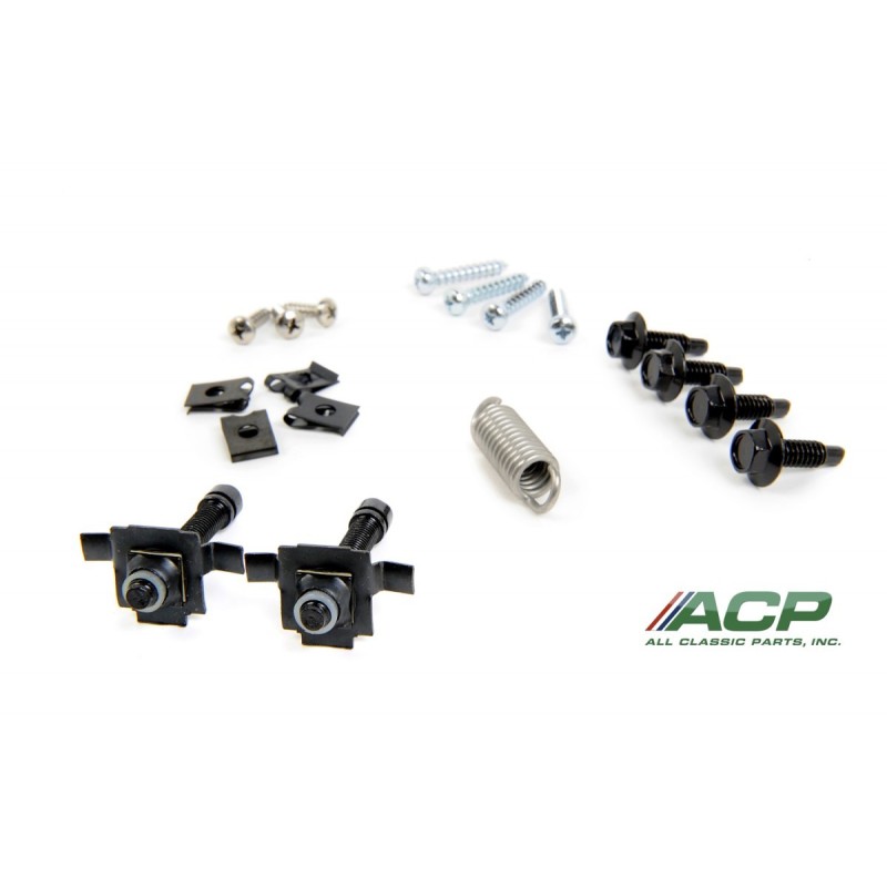 FORD MUSTANG 1964-1966 KIT DE MONTAGE DE PHARE 18 PIECES POUR UN SEUL COTE SEULEMENT headlight assembly hardware kit 18 pieces d