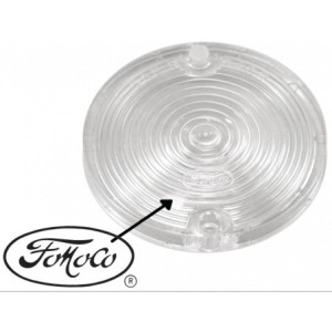 Obsolète FORD MUSTANG 1967 CABOCHON TRANSPARENT DE FEUX DE RECUL Backup lamp lens with FoMoCo logo SCOTT DRAKE C5ZZ-15514-AR - d