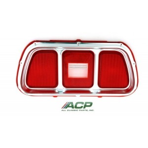 FORD MUSTANG 1971-1973 CABOCHON DE FEU ARRIERE AVEC CADRE CONTOUR GAUCHE OU DROIT tail light lens with bezel fits rh or lh ACP F