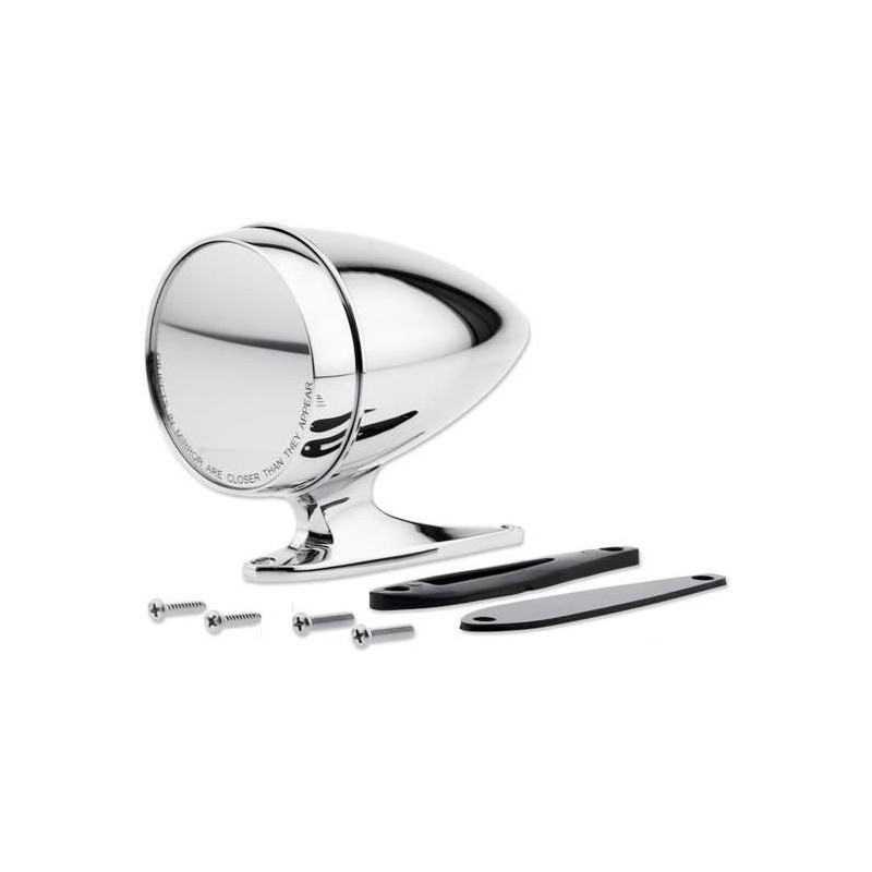 FORD MUSTANG 1965-1968 RETROVISEUR EXTERIEUR RACING DROIT PASSAGER FORME RONTUNDA BULLET ENTRAXE EMBASE LARGE 107 mm MIROIR CONV
