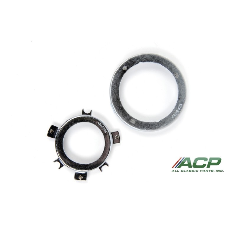 FORD MUSTANG 1965-1967 SET DE 2 PIECES POUR KLAXON PLAQUES DE CONTACT POUR VOLANT DELUXE GRAIN DE BOIS horn ring contact plate d