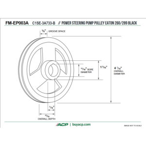 FORD MUSTANG 1965 V8 260 289 POULIE DE POMPE DE DIRECTION ASSISTEE power steering pump pulley eaton style