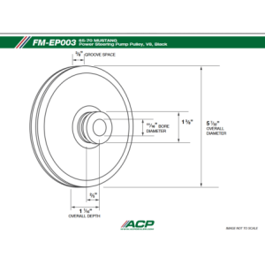 FORD MUSTANG 1965-1970 V8 POULIE DE POMPE DE DIRECTION ASSISTEE NOIR power steering pump pulley black (5 7/32 inch od