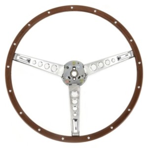 FORD MUSTANG 1965-1966 VOLANT DELUXE LOOK BOIS COMPLET AVEC ÉTOILE ET SYSTEME KLAXON Deluxe steering wheel assembly wood ACP FM