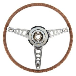FORD MUSTANG 1965-1966 VOLANT DELUXE LOOK BOIS COMPLET AVEC ÉTOILE ET SYSTEME KLAXON Deluxe steering wheel assembly wood ACP FM