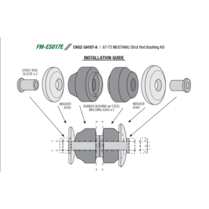 FORD MUSTANG 1967-1973 KIT COMPLET DE SILENT BLOC AVEC RONDELLES POUR BARRE TIRAN Strut rod bushings with washers ACP FM-ES017E