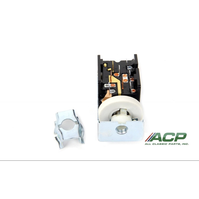 FORD MUSTANG 1971-1972 BOUTON INTERRUPTEUR COMMUTATEUR DE FEUX PHARES headlight switch w/bracket ACP FM-EH011 D3ZZ-11654A