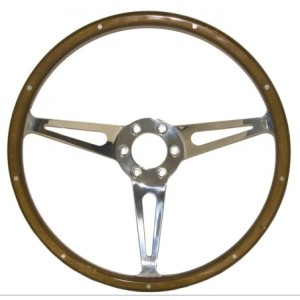 FORD MUSTANG 1965-1973 VOLANT BOIS ET ALU Corso Feroce SHELBY GT 350 GT350 Style Genuine Wood & Aluminum 15 Pouces et 6 trous St