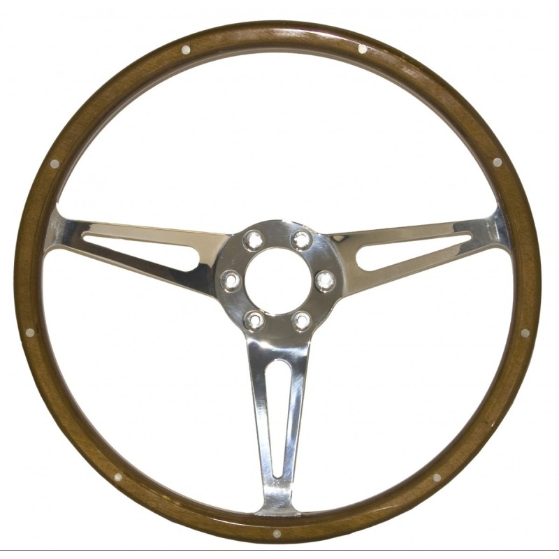 FORD MUSTANG 1965-1973 VOLANT BOIS ET ALU Corso Feroce SHELBY GT 350 GT350 Style Genuine Wood & Aluminum 15 Pouces et 6 trous St
