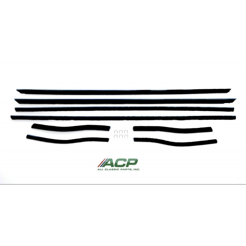 FORD MUSTANG 1967-1968 COUPE KIT DE JOINTS FENETRE LECHE VITRE 8 PIECES window felt weatherstrip kit coupe 8 pcs ACP FM-BW041 C7