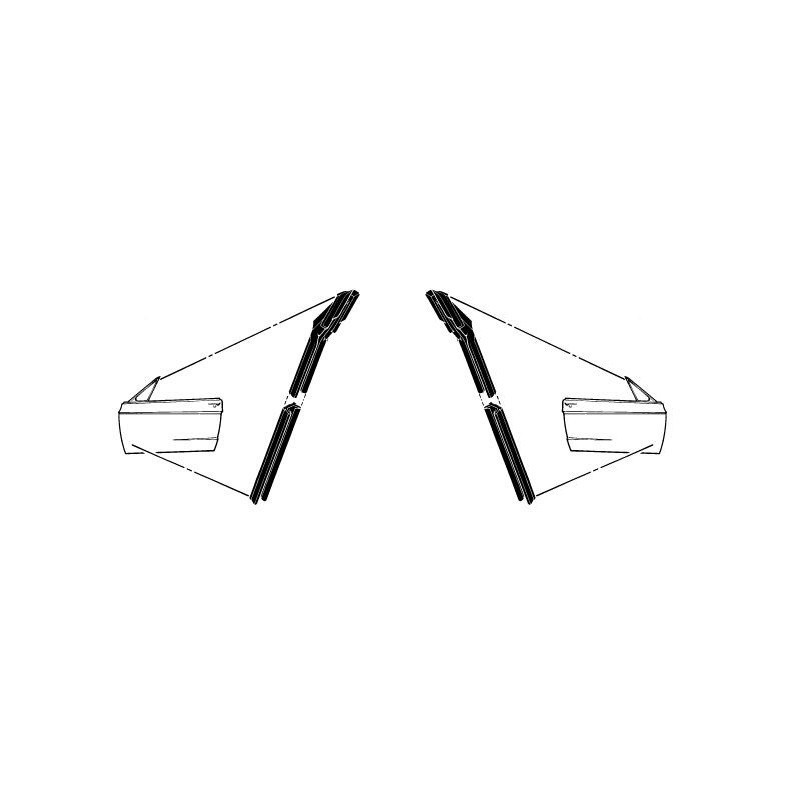 FORD MUSTANG 1967-1968 PAIRE DE JOINTS GLISSIERE DE CUSTOD door glass vent window run weatherstrip only pair ACP FM-BVW05C C7ZZ