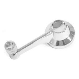 FORD MUSTANG 1964-1965 POIGNEE DE LEVE VITRE ARRIERE VERSION MAINTIEN PAR VIS window handle chrome knob ACP FM-BW015B C4SZ-65303