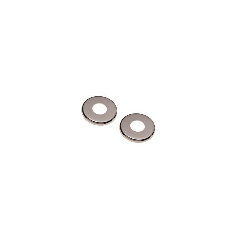 FORD MUSTANG 1969-1973 SET DEUX RONDELLES CHROME ANTI FRICTION POIGNEE LEVE VITRE FENETRE window crank backing plates handle pla