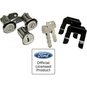 FORD MUSTANG 1967-1973 PACK CYLINDRES DE SERRURE DE PORTE ET CONTACT DE DEMARRAGE AVEC CLES PONY LICENCE FORD Ignition Lock Set