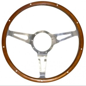 FORD MUSTANG 1965-1973 VOLANT BOIS ET ALU Corso Feroce Shelby Cobra Style Genuine Wood & Aluminum 15 Pouces et 9 trous hole Stee