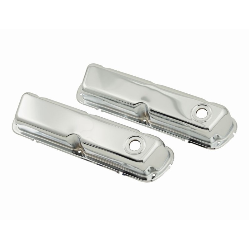 FORD MUSTANG 1964-1973 V8 260 289 302 351W PAIRE DE CACHE CULBUTEURS CHROME valve cover Mr Gasket 9804