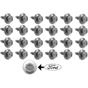 FORD MUSTANG 1964-1973 LOT DE 25 VIS EN INOX AVEC LOGO FORD fender and body bolt SCOTT DRAKE 378178-SF