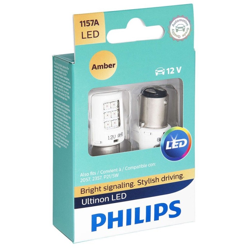 FORD MUSTANG 1967-1973 PAIRE D'AMPOULES LED EXTERIEUR ORANGE exterior led bulbs PHILIPS 1157A