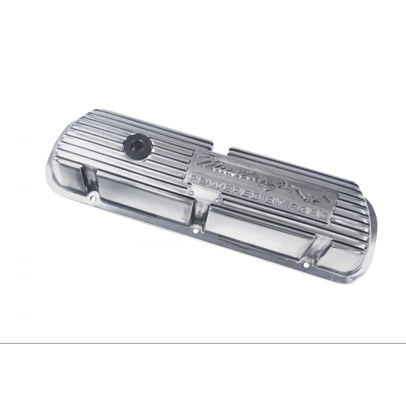 FORD MUSTANG 1964-1973 V8 260 289 302 351W PAIRE DE CACHE CULBUTEURS ALUMINIUM ALU POLI Mustang Block Letters Polished Valve Cov