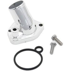 FORD MUSTANG 1964-1973 V8 260 289 302 351 W PIPE BOITIER DE THERMOSTAT CHROME LIVRE AVEC JOINT ET VIS Thermostat housing MR GASK