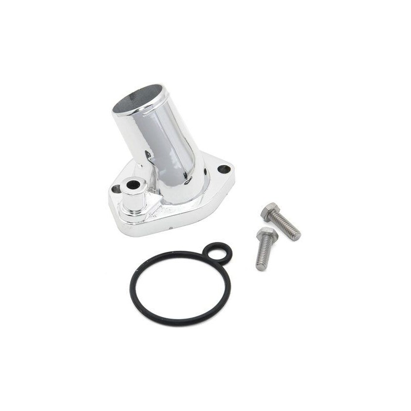FORD MUSTANG 1964-1973 V8 260 289 302 351 W PIPE BOITIER DE THERMOSTAT CHROME LIVRE AVEC JOINT ET VIS Thermostat housing MR GASK