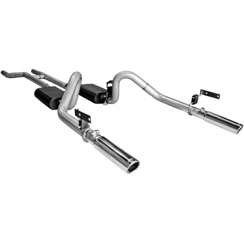 63.5mm (2.5 pouces) FORD MUSTANG 1967-1970 V8 LIGNE D ECHAPPEMENT DOUBLE 2.5 POUCES + FIXATIONS Exhaust American Thunder agressi