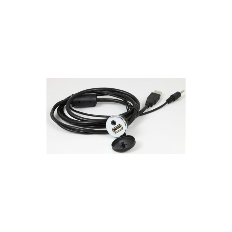 FORD MUSTANG 1964-1973 EXTENSION CHROME USB ET AUXILIAIRE JACK POUR AUTORADIO RETROSOUND HERMOSA REF USBPORT-C