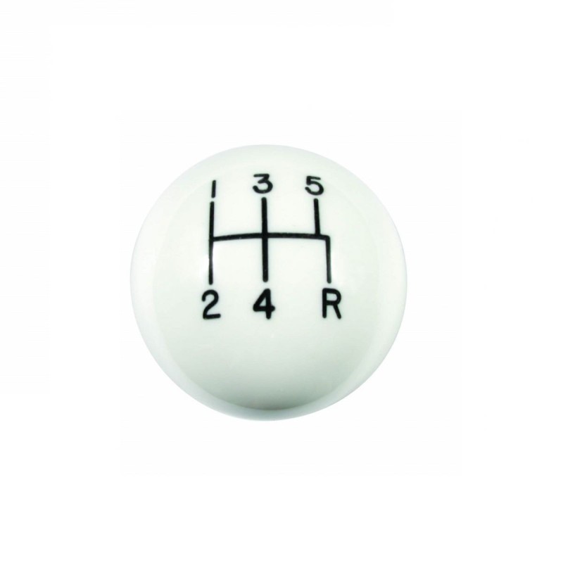 FORD MUSTANG 1965-1970 BOULE DE LEVIER DE VITESSES BLANC 5 VITESSES T5 TKO600 Shift Knob White 5 Speed 3/8 - 16 Threads HURST 16