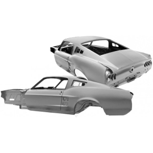 FORD MUSTANG 1967-1968 FASTBACK COQUE NEUVE PRO TOURING SANS TOURELLE FACE PLANE / PASSAGE DE ROUES ELARGI body shell Musclecar